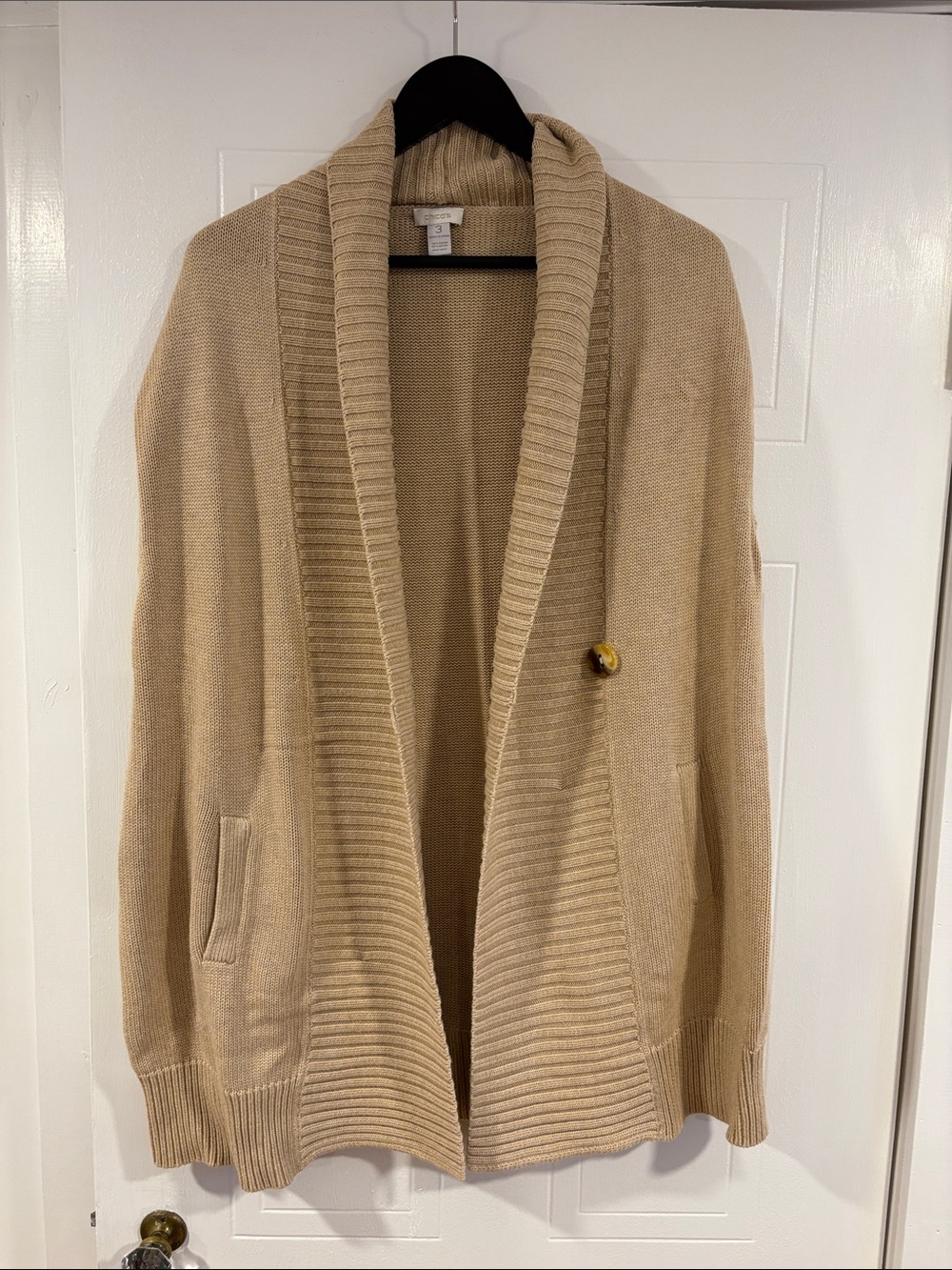 Chico's Shawl Collar Cardigan - Tan